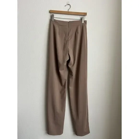 Fashion Nova victoria high waisted dress pants taupe Size XL NEW WOMENS - Picture 3 of 8
